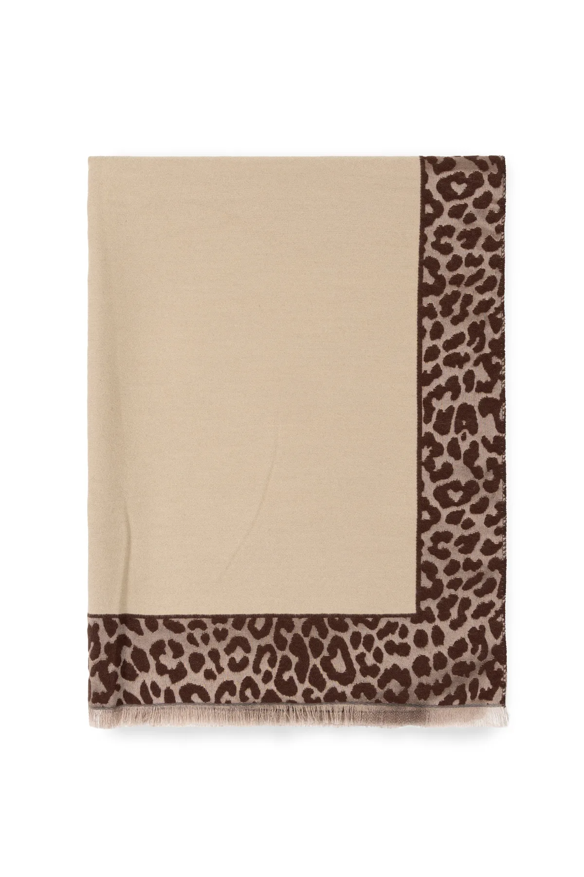 Ešarpa sa leopard bordurom i resama