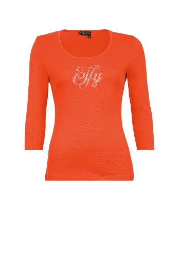 Ženska bazna majica od 100% pamuka sa cirkonima 
