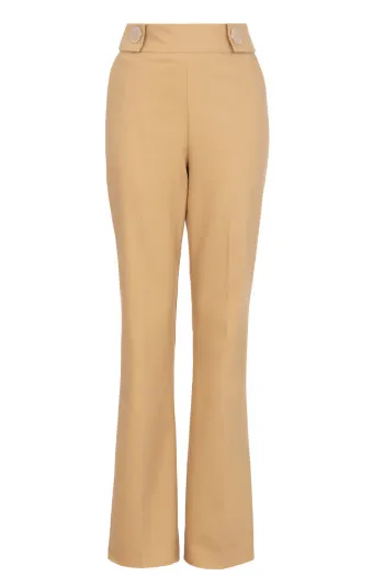 Pantalone zvonastog kroja sa ukrasnim dugmićima 