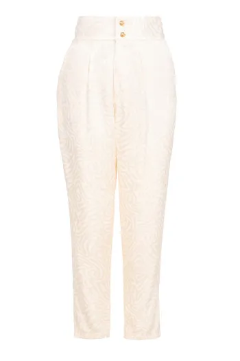 Ženske pantalone sa faltama u dezenu 