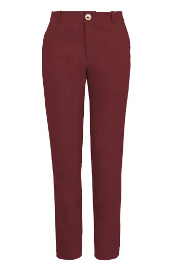 Ženske pantalone ravnog kroja sa džepovima 