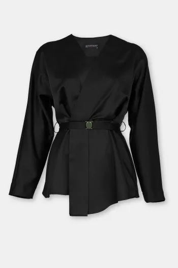 Satenska bluza na preklop