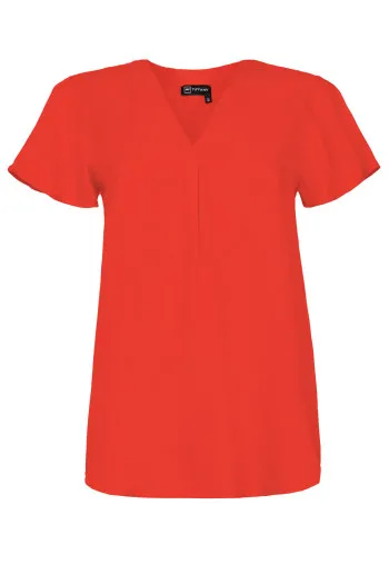 Bluza sa V izrezom i kratkim rukavima u vidu karnera 