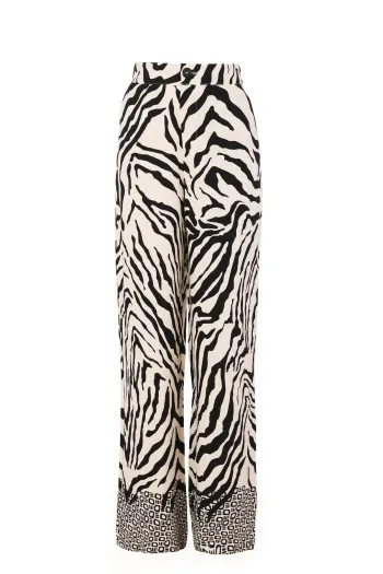 Pantalone širokih nogavica u zebra dezenu 